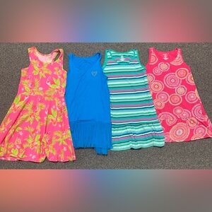 Bundled lot of 4 girls size 10/12 summer sun dresses - various brands